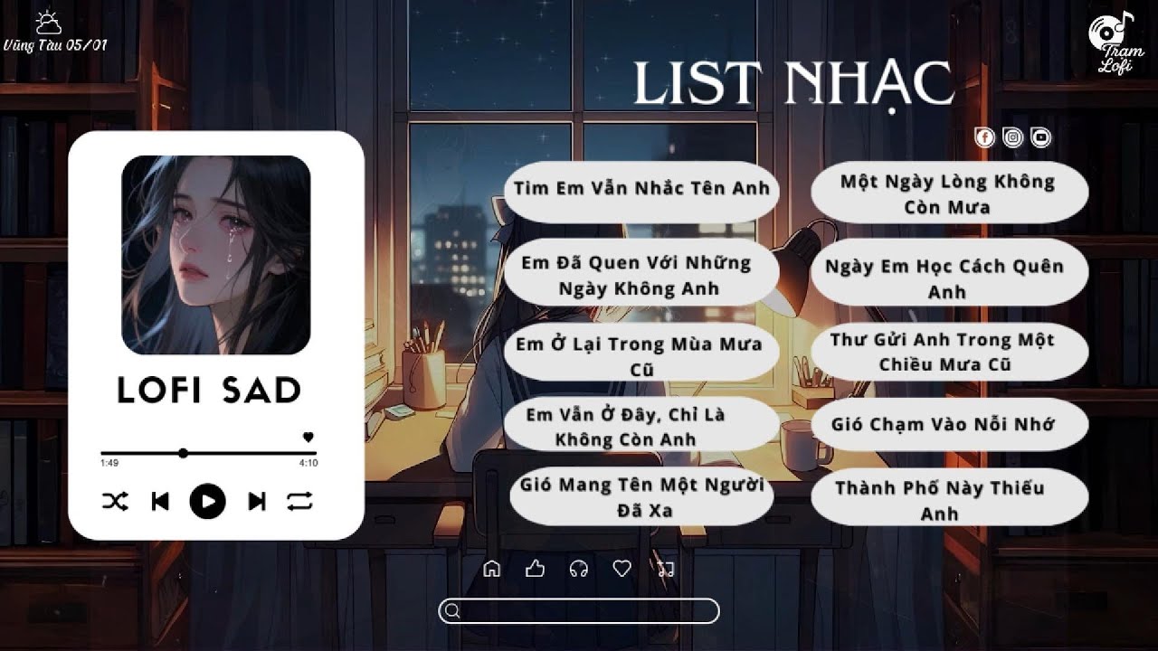 Lofi Sad Đêm Mưa 🌧️ | Em Vẫn Nhắc Tên Anh | Playlist Lofi Buồn Nhẹ Nghe Là Thấm