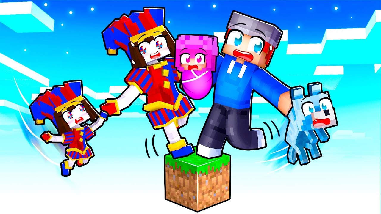 One Block Family In Minecraft With POMNI! The Amazing Digital Circus