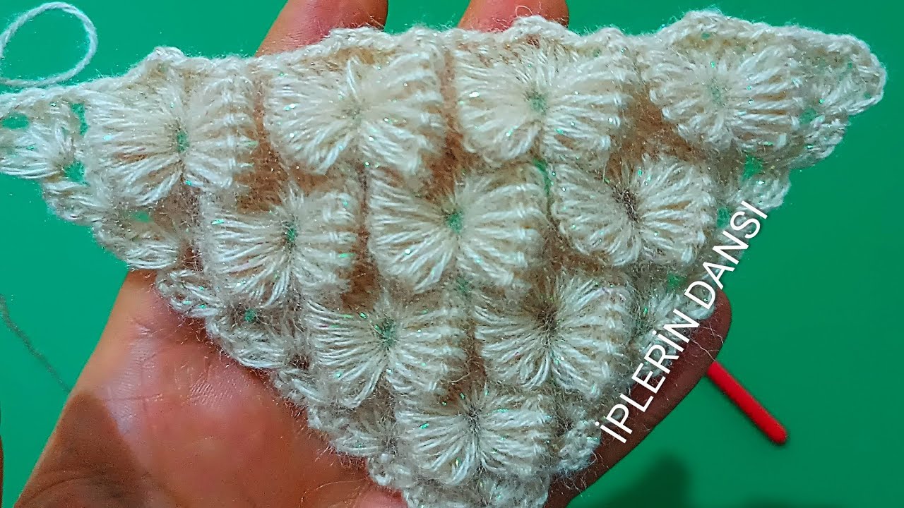 ÇEYİZLİK KELEBEKLİ ÜÇGEN ŞAL YAPIMI ✔️ HOW TO MAKE A BUTTERFLY TRIANGLE SHAWL✔️