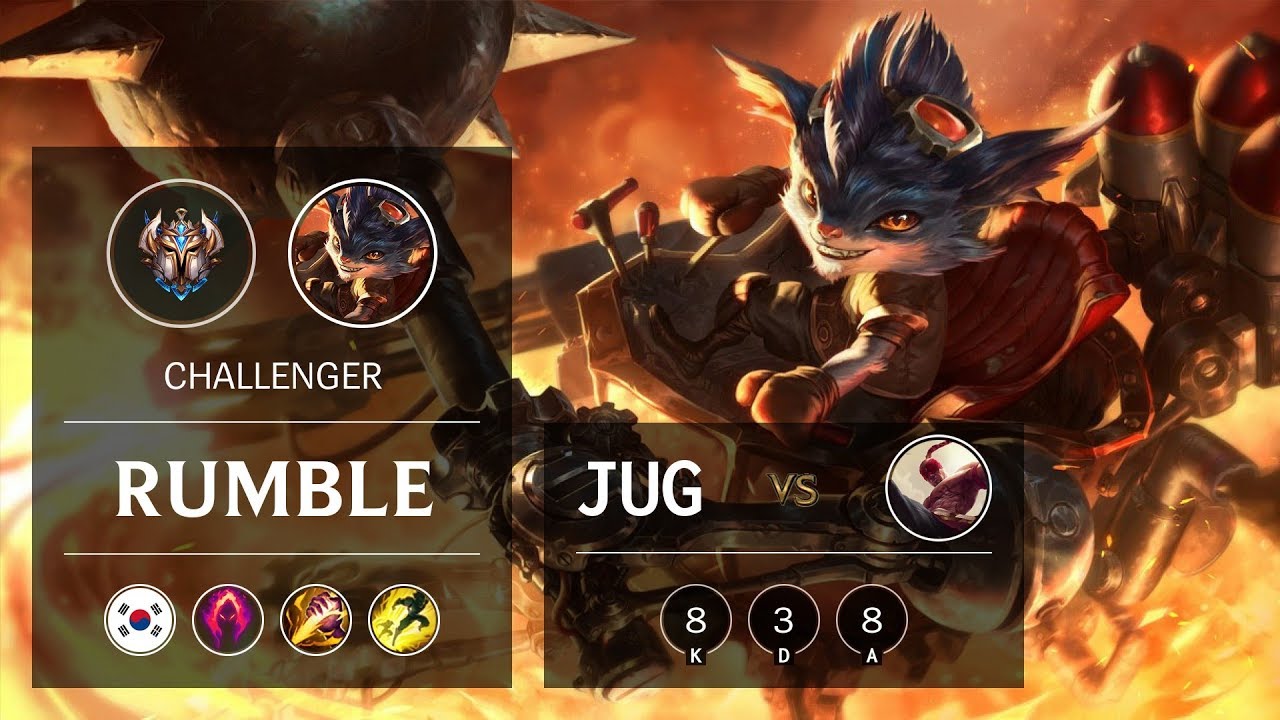 Rumble Jungle vs Lee Sin - KR Challenger Patch 9.8