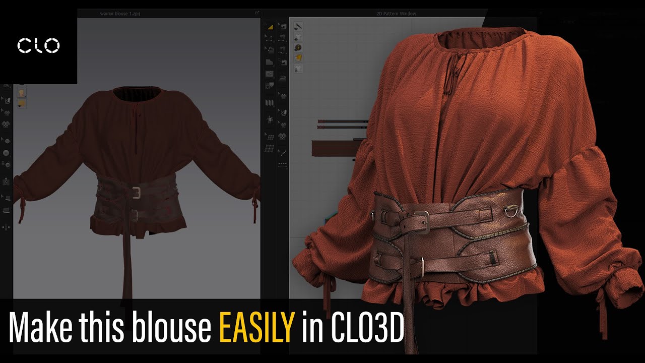 make EASILY vintage blouse in CLO3D!!