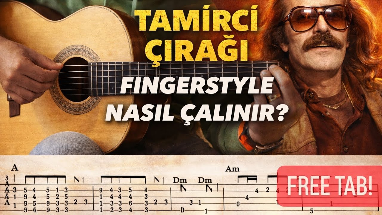 Cem Karaca - Tamirci Çırağı Fingerstyle Nasıl Çalınır? Fingerstyle Dersleri / Tutorial Tab