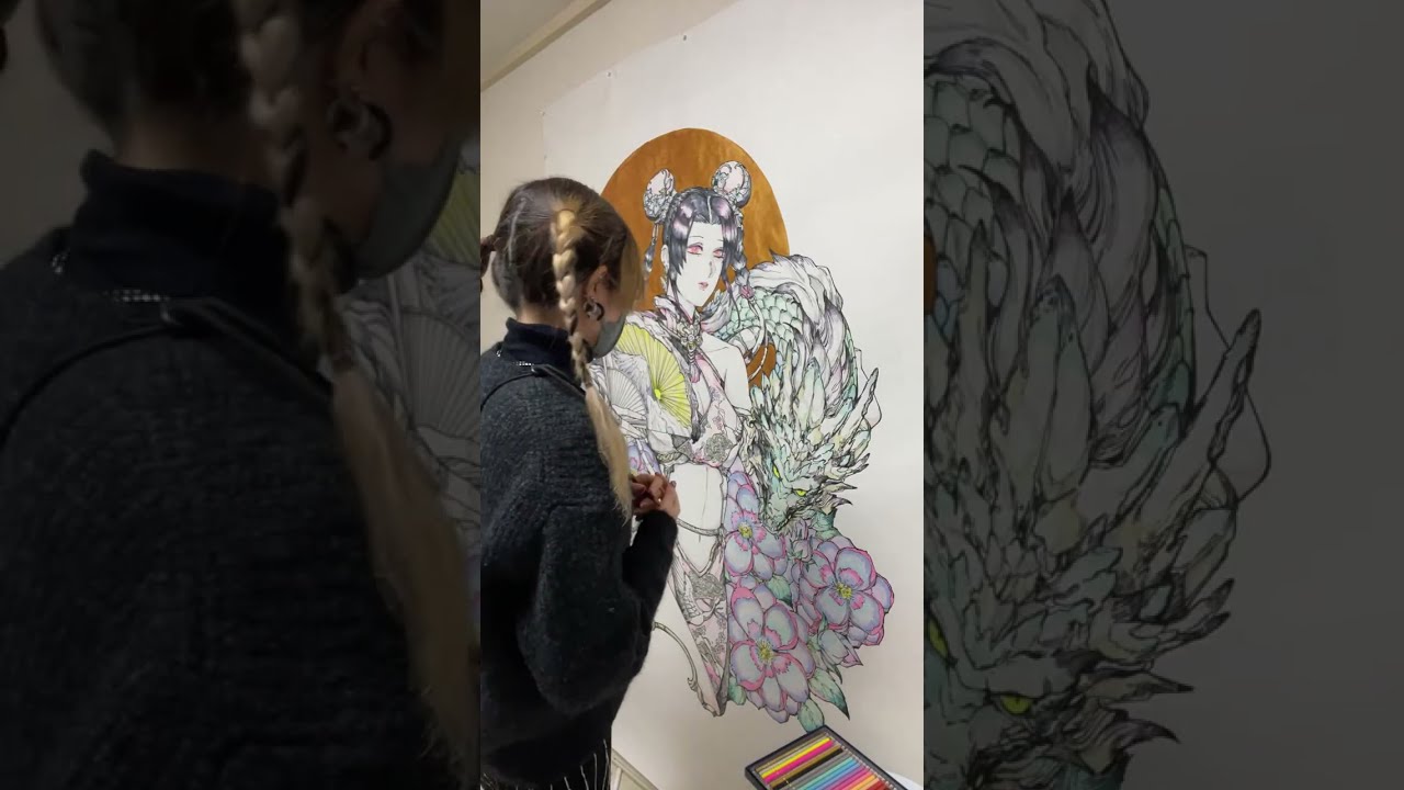 雑談と大きい絵を描く配信