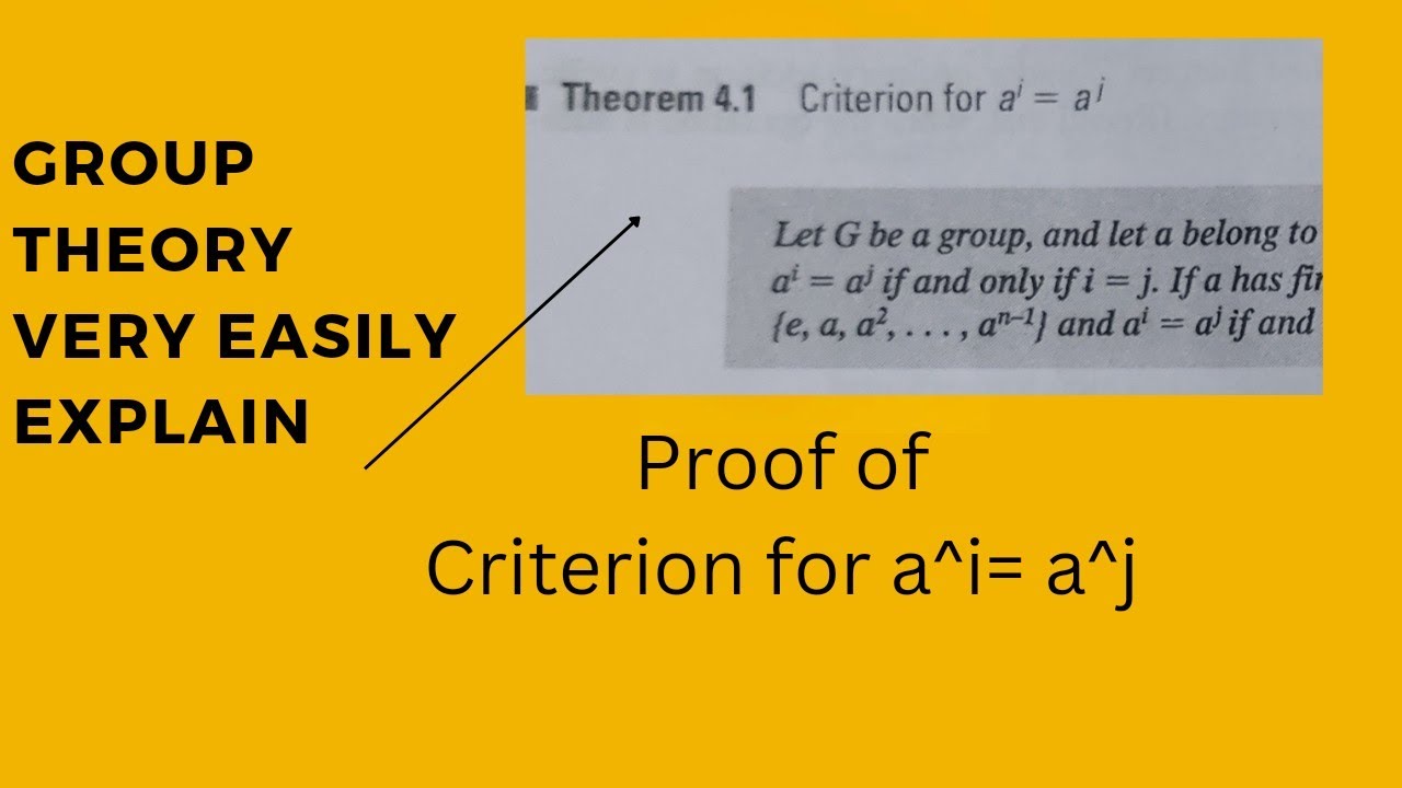 Cyclic Group | Criterion for a^i=a^j and proof | Group theory | Modern algebra | bscmath |