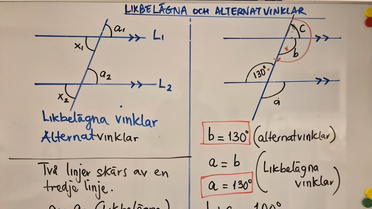 Likbelägna vinklar och alternatvinklar