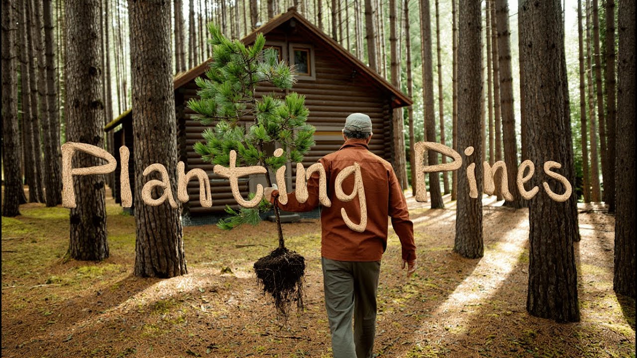Transplanting Pine Trees from Forest to Homestead | Village Life & Nature Work