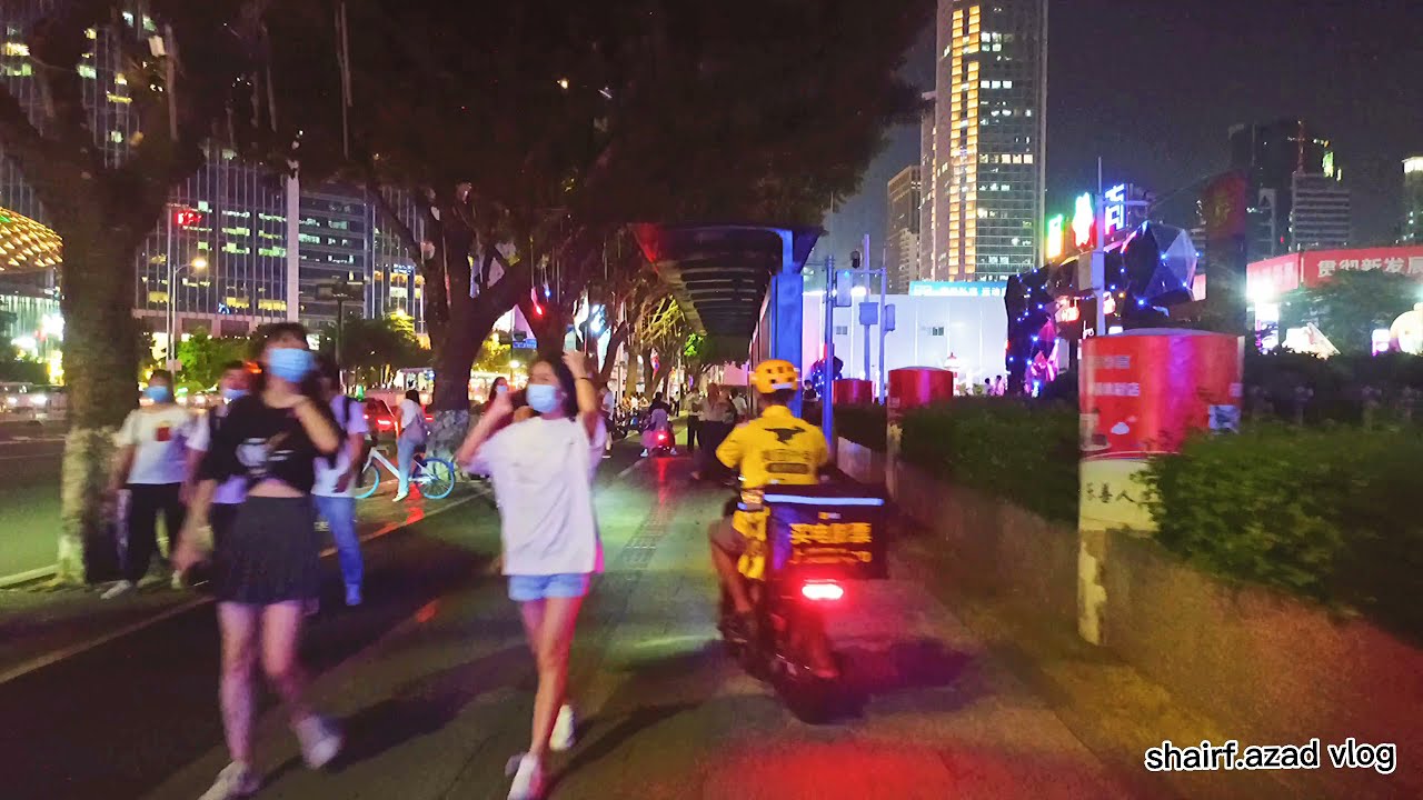 Guangzhou tianhe sports center night street