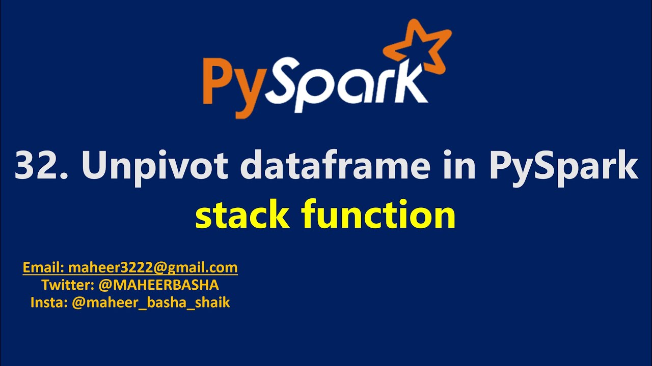 32. unpivot Dataframe in PySpark | stack function in #pyspark #azuredatabricks #azure