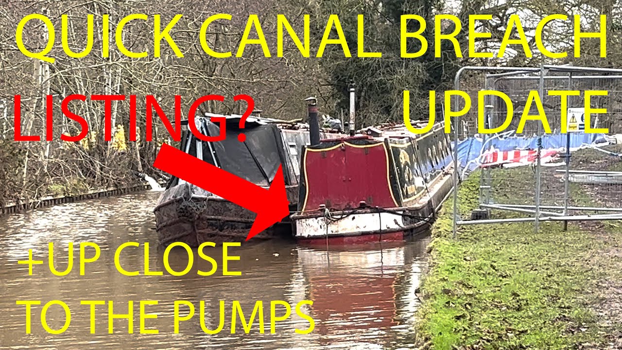 Whitchurch Canal Breach Update, Boats Remain At Breach, With Commentary (20thJan) +Close Up Of Pumps
