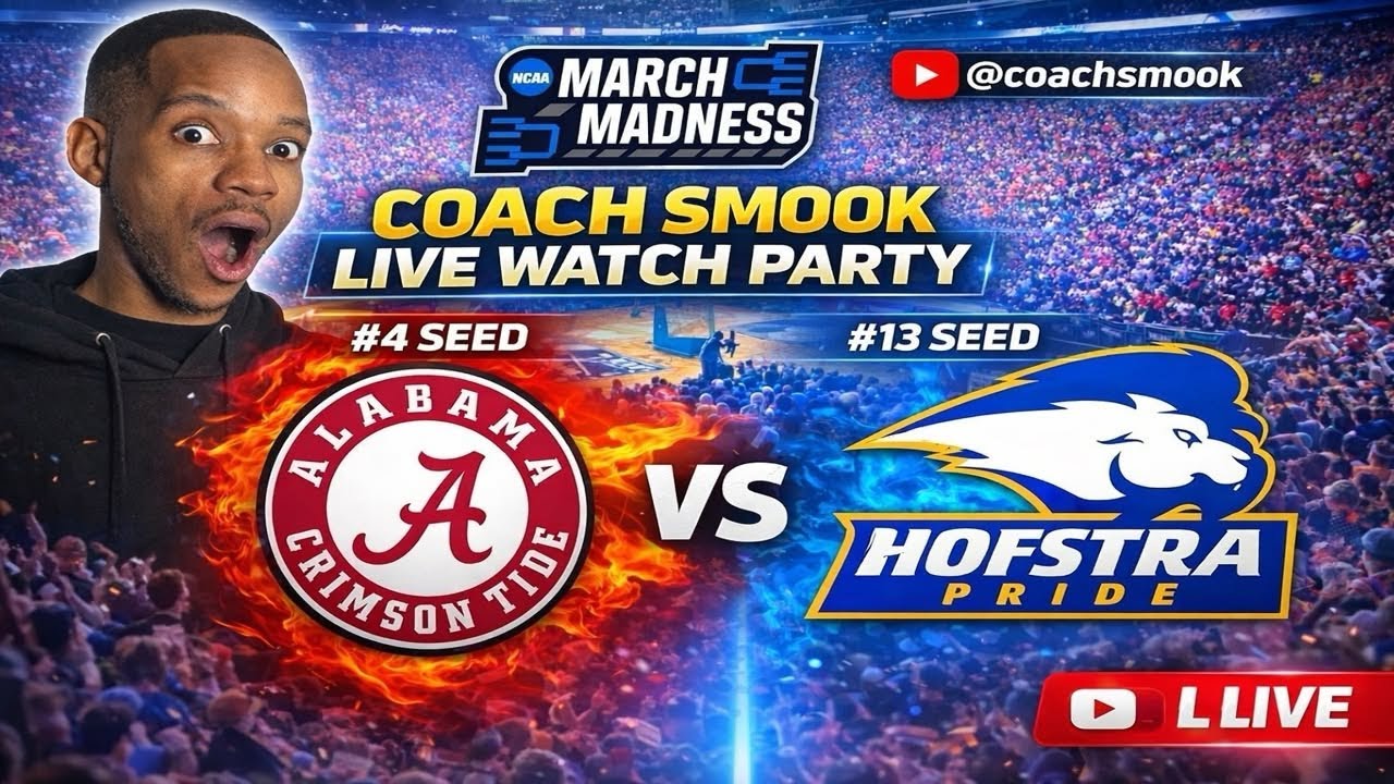 🔴 Alabama vs Hofstra LIVE Watch Party | Can Bama SURVIVE Round 1 Drama?!