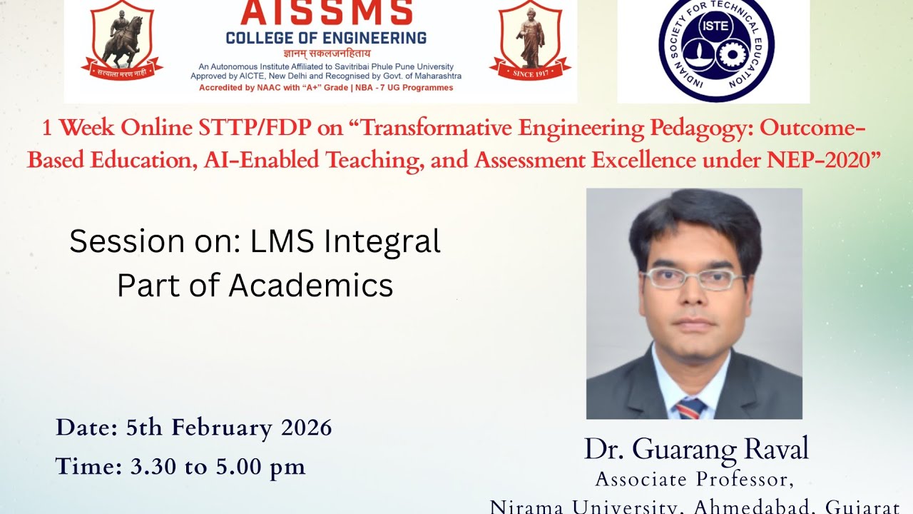 LMS Integral Part of Academics- Dr. Guarang Raval
