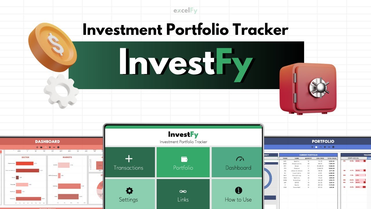 Professional Excel Investment Portfolio Tracker 2026 | Full Control with InvestFy