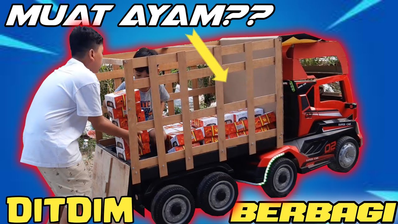 DITDIM BERBAGI, pakai truk aki besar keliling kampung bagi bagi ayam