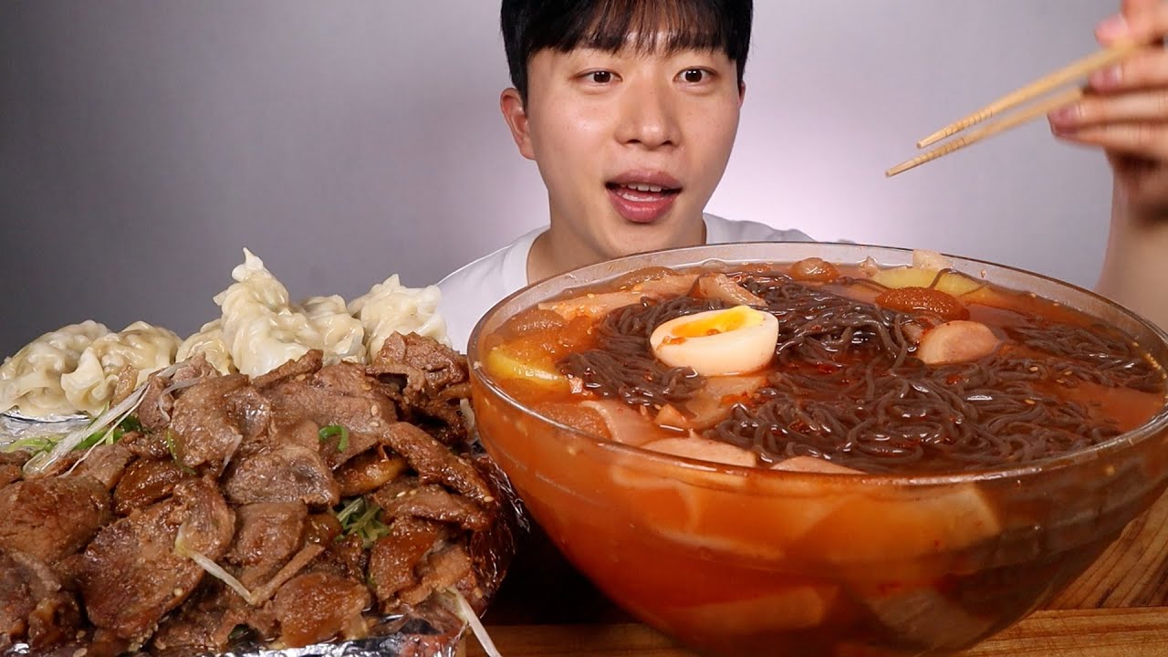 시원하니 새콤한 왕 냉면~돼지갈비랑 갈비만두랑 같이 먹방! ASMR MUKBANG naengmyeon Grilled Pork Galbi dumpling