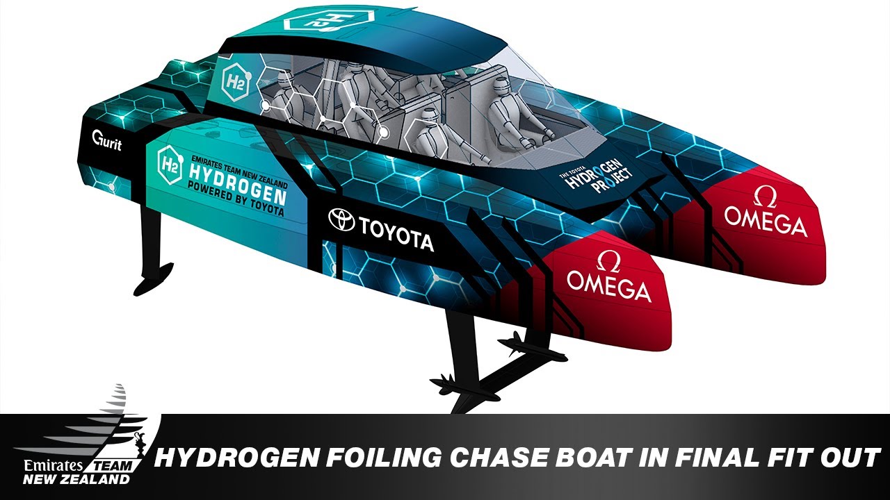 Hydrogen Foiling Chase Boat In Final Fit Out