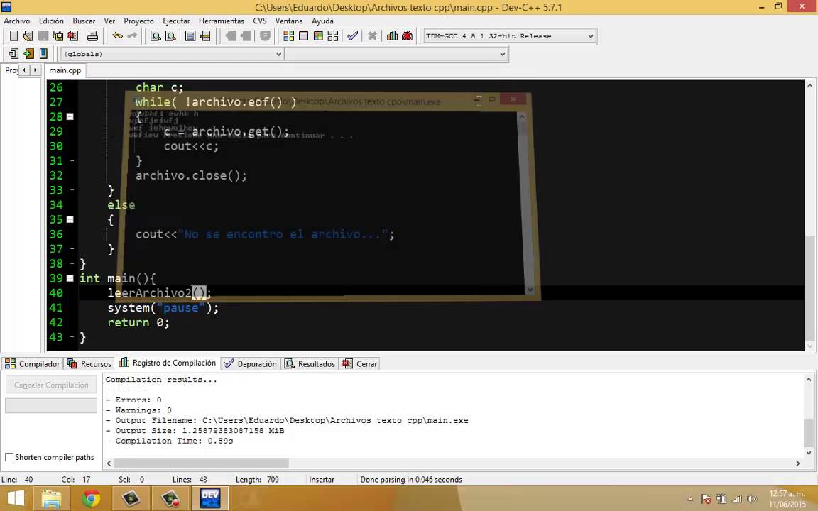 Manejo de archivos de texto en C++ (Entrada y salida)