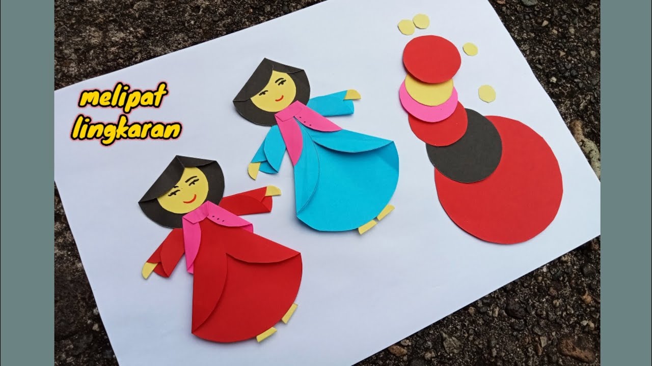MEMBUAT ORANG DARI KERTAS ORIGAMI | IDE KEGIATAN ANAK TEMA DIRIKU | CARA MEMBUAT BONEKA KERTAS