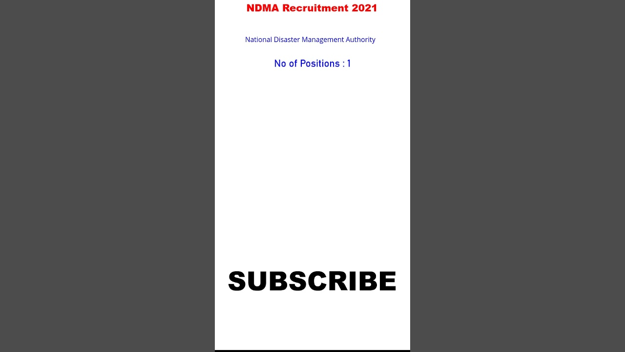 NDMA Recruitment 2021 | DAILY JOB UPDATE | #JOBSHORTS #YTSHORTS #SHORTS