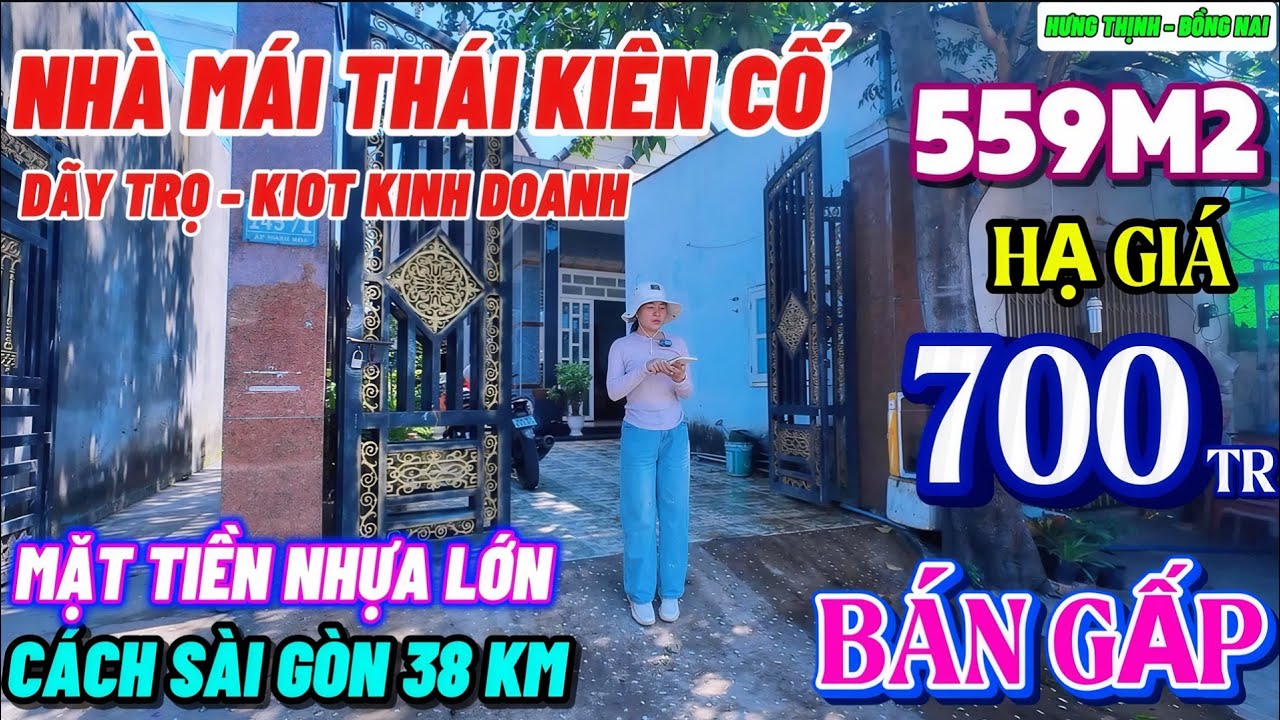 Nhà đất đồng nai, Hạ giá bán gấp nhà mái thái, ki ốt , dãy trọ 10 phòng thu nhập ổn ngay KCN Bàu Xéo