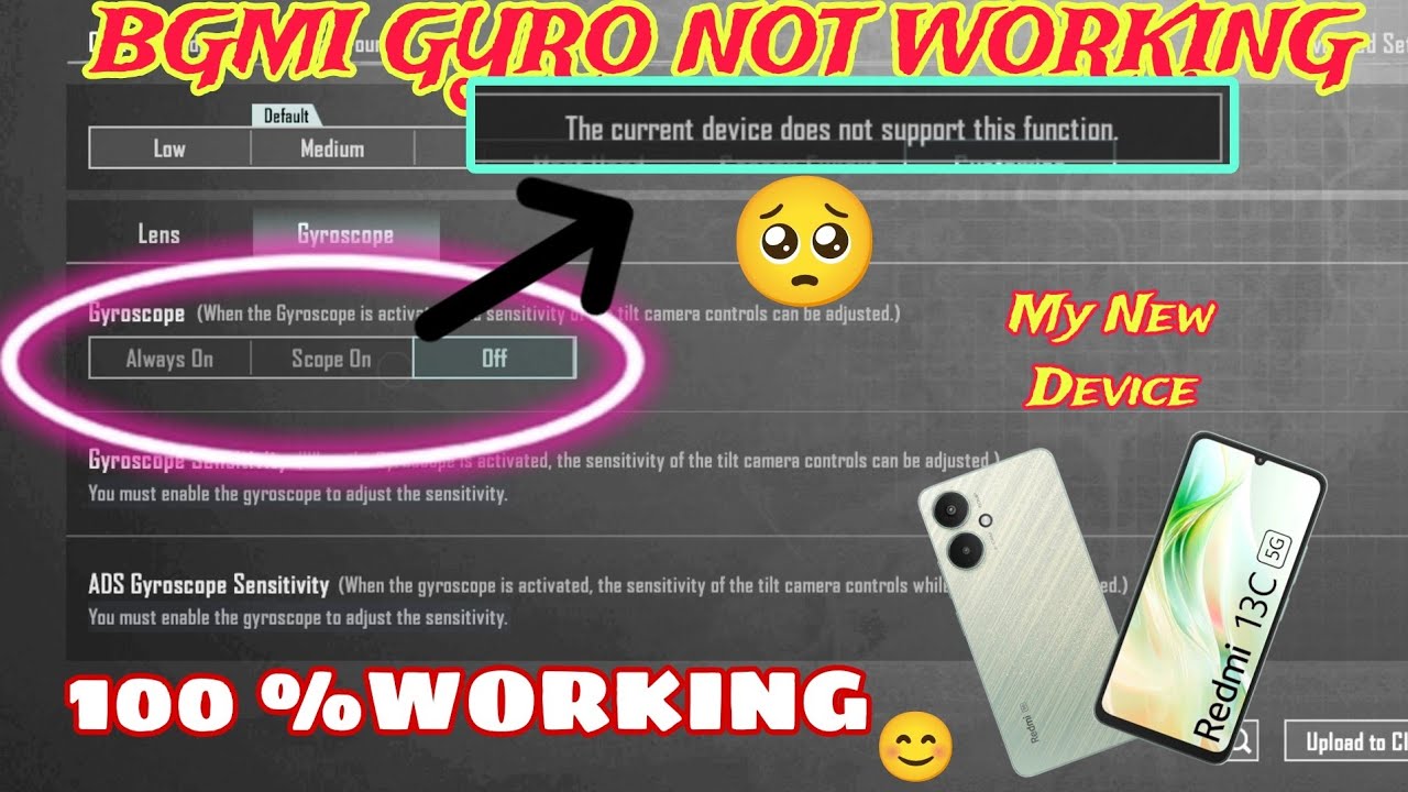 REDME 13C GYRO NOT WORKING🥺 | BGMI GYRO KESE KESE CHALAYE | BGMI/ PUBG GYROSCOPE NOT WORKING PROBLEM