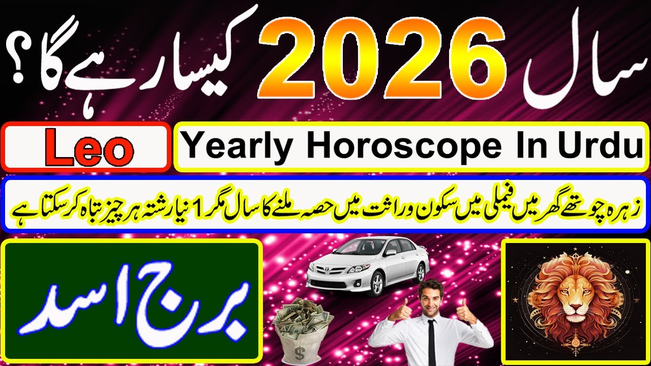 Leo  Yearly Horoscope 2026 In Urdu |Burj Asad saal 2026|Saal 2026 Kaisa rahega