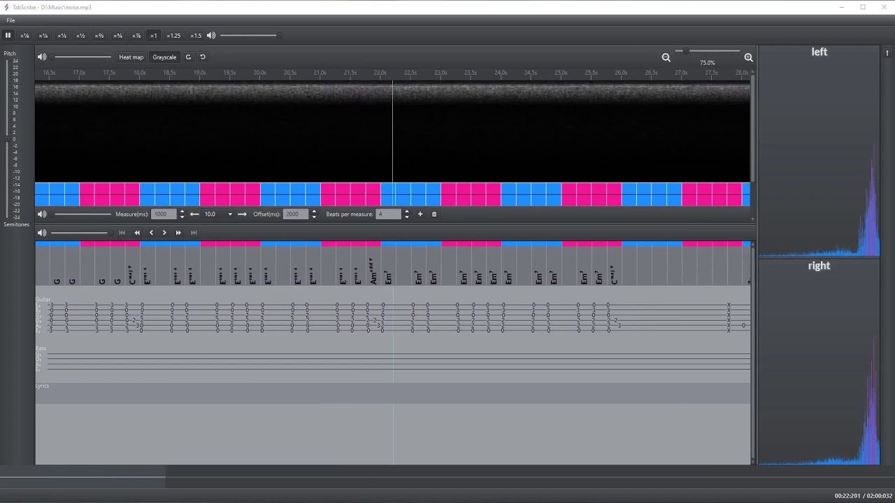 TabScribe - pre-alpha - guitar tab playback demonstration