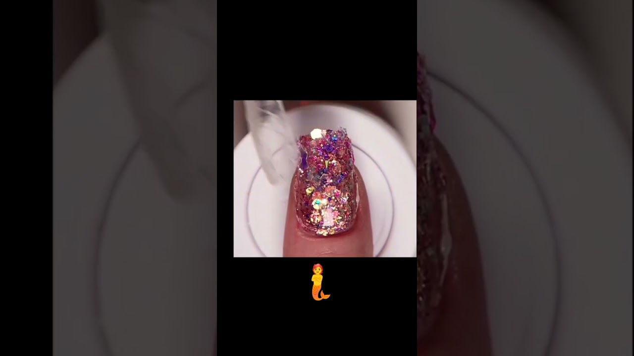 Easy Polygel Nails with PINK MERMAID Glitter Mix!! 🧜💅 #nailart #polygelnails #nail