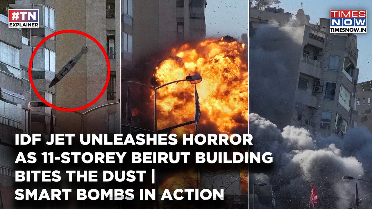 Israel Fighter Jet Drops 2000 Pound Bomb On 11-Storey Beirut Building | IDF Fury Triggers Big Blast