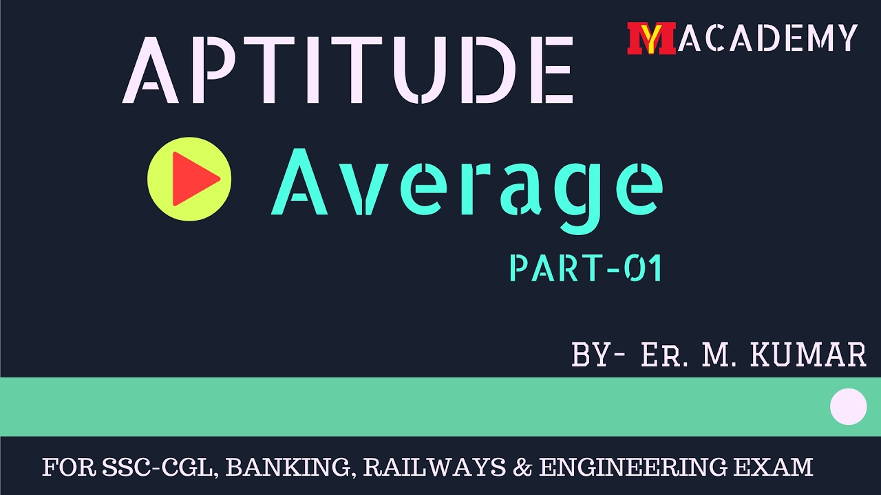 Average  For SSC CGL, BANK PO - Part-01| औसत