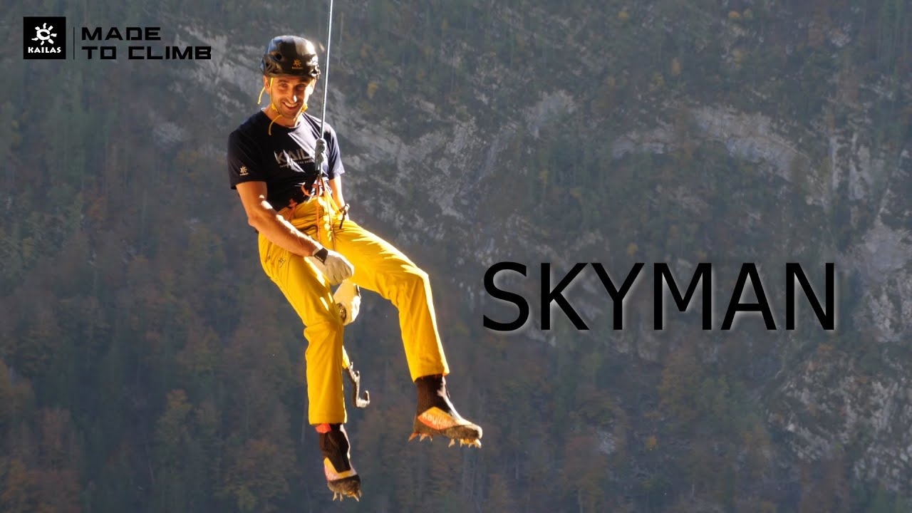 Tine Cuder became the first to finish climbing SKYMAN D14, the hardest drytooling route in Slovenia.