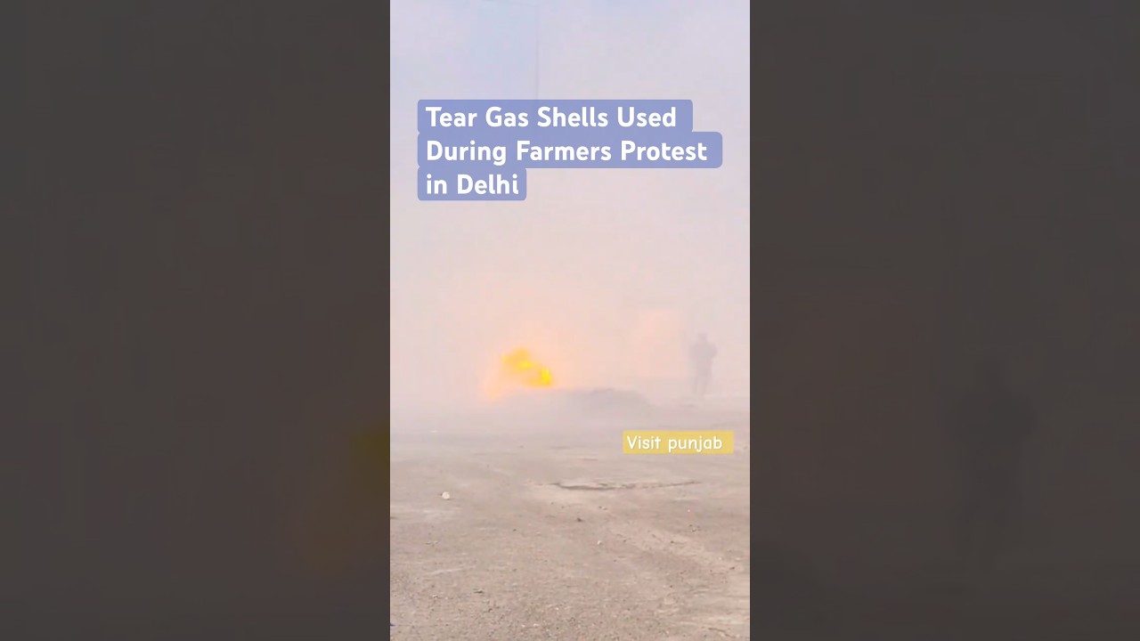 Tear Gas Shells Used During Farmers Protest in Delhi #shorts