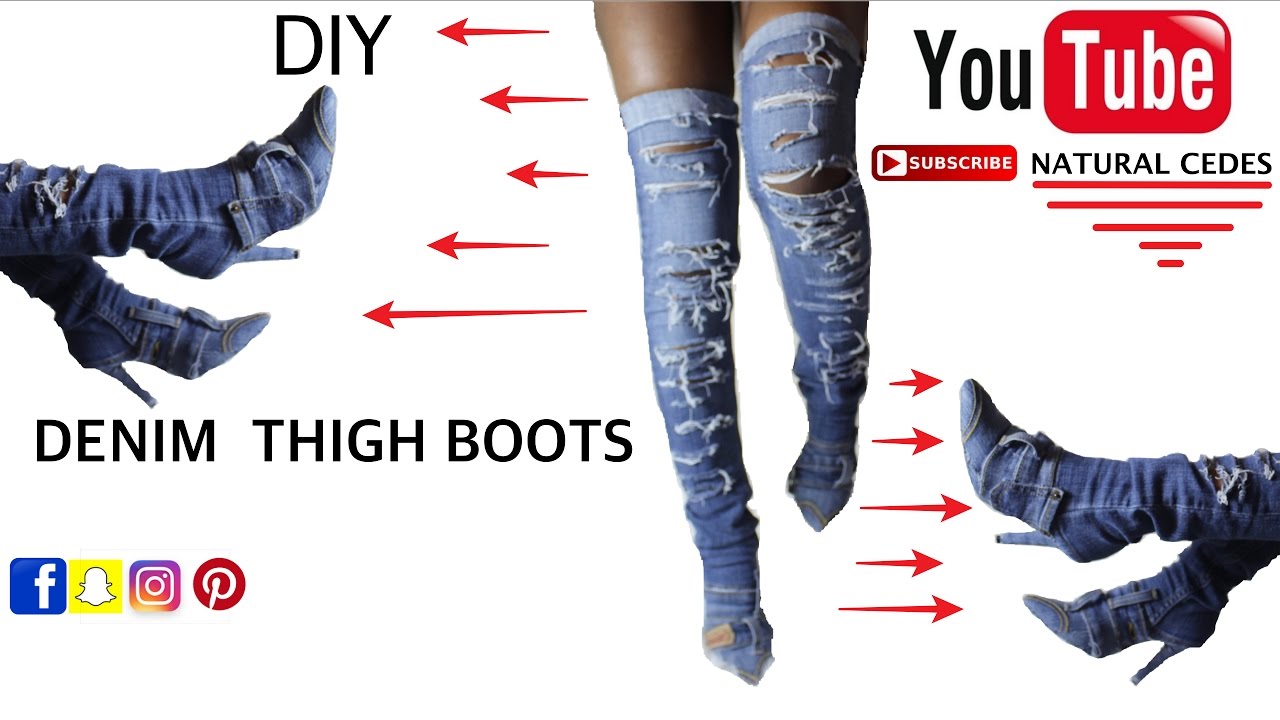 DIY | Denim Thigh Boots | Inspired by Kim K