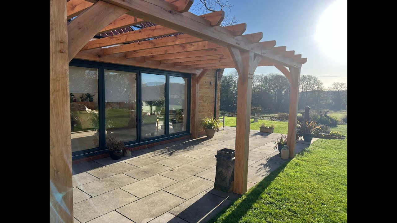 Oak solid pergola