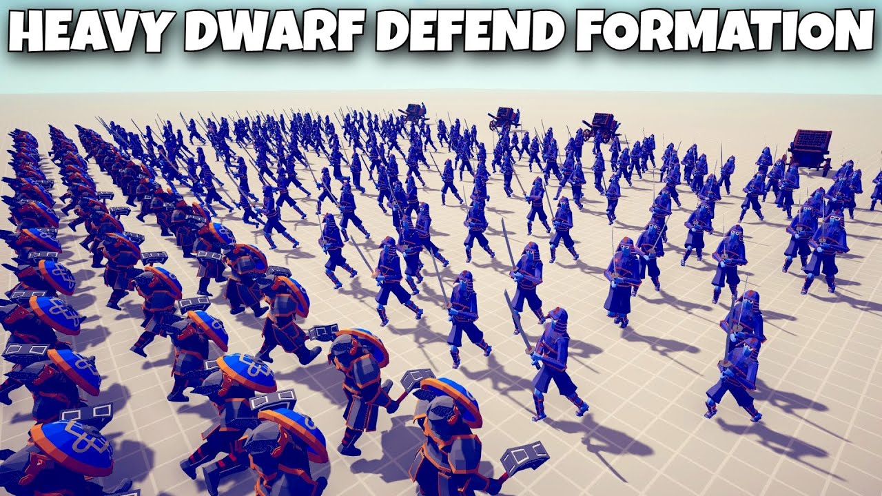 HEAVY DWARF DEFEND FORMATION vs EVERY UNIT - Totally Accurate Battle Simulator TABS