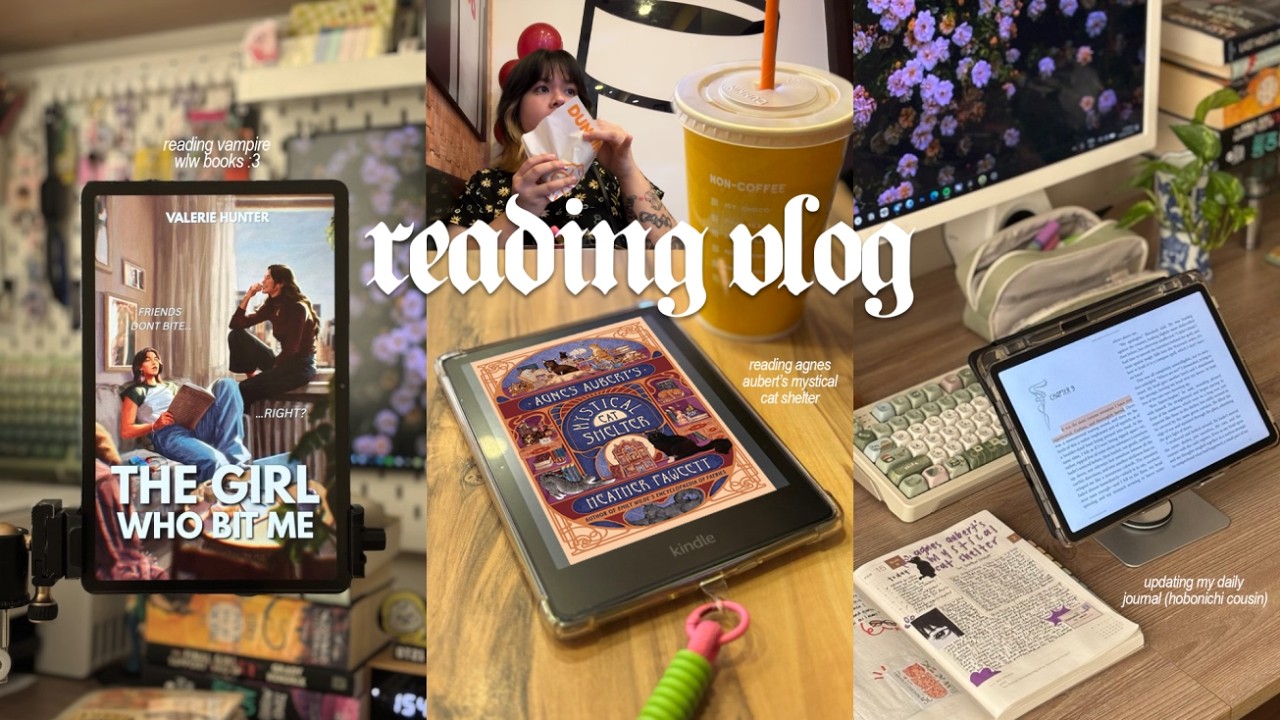 weekend reading vlog  ✿ reading cozy books (vampire wlw & mystical cat shelter), journaling