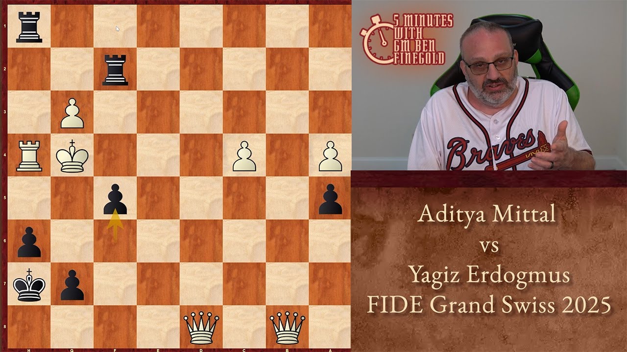 Five Minutes with Ben: Aditya Mittal vs Yagiz Erdogmus, FIDE Grand Swiss 2025