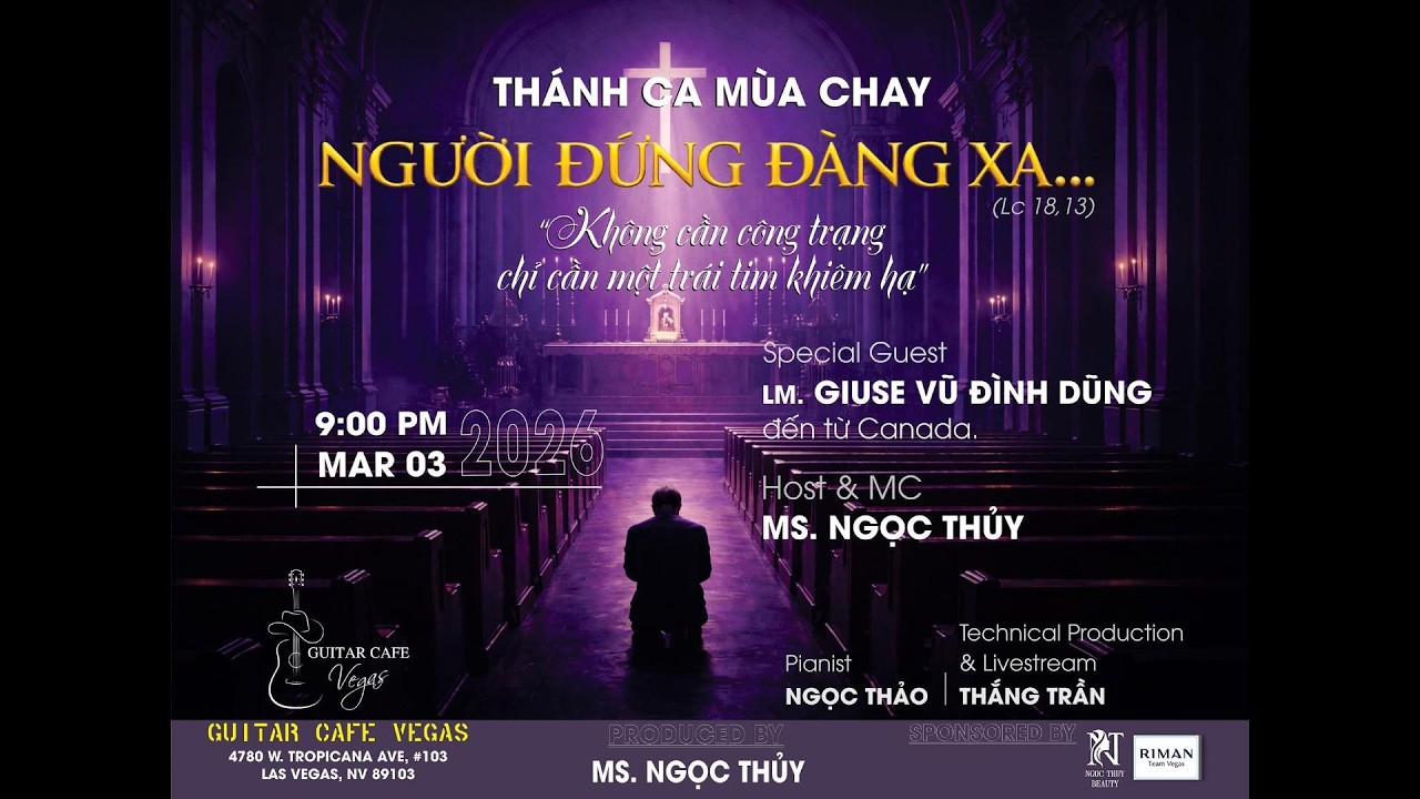 Thánh Ca Mùa Chay (NGƯỜI ĐỨNG ĐÀNG XA) Guitar Cafe Vegas #thánhca #mùachay #guitarcafevegas