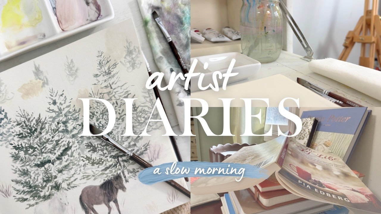 Artist Diaries | A Slow Morning Painting Horses | Sketchbook, What Art Means to Me Chat, & Book Haul