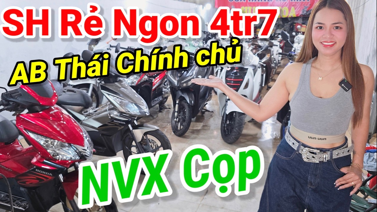 Rẻ đẹp sang có SH rẻ 4tr7 NVX155 Cọp - Cặp AB Thái Fi chính chủ Wave2022 7t5 Vespa đẹp ở Huy Khoa BD