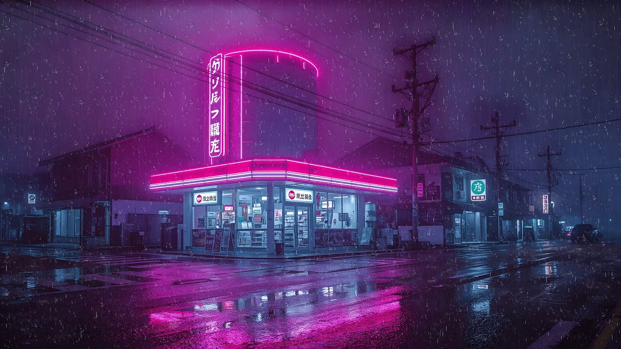 Lofi Rainy Nights 🌧️ – Neon Ambient Beats for Midnight Vibes | 4K