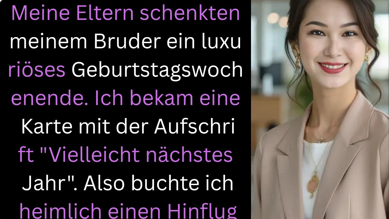 Meine Eltern schenkten meinem Bruder ein Luxus-Geburtstagswochenende – ich bekam nur eine Karte…