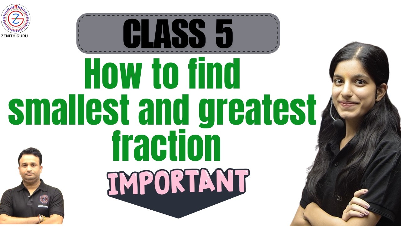 How to find smallest and greatest fraction? | Class 5 | comparing fraction #maths #fraction