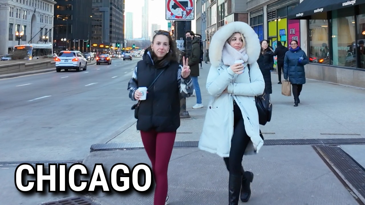 CITY OF CHICAGO Walking Tour - Downtown on Sunday | March 2, 2025 | 4K 60fps, City Sounds