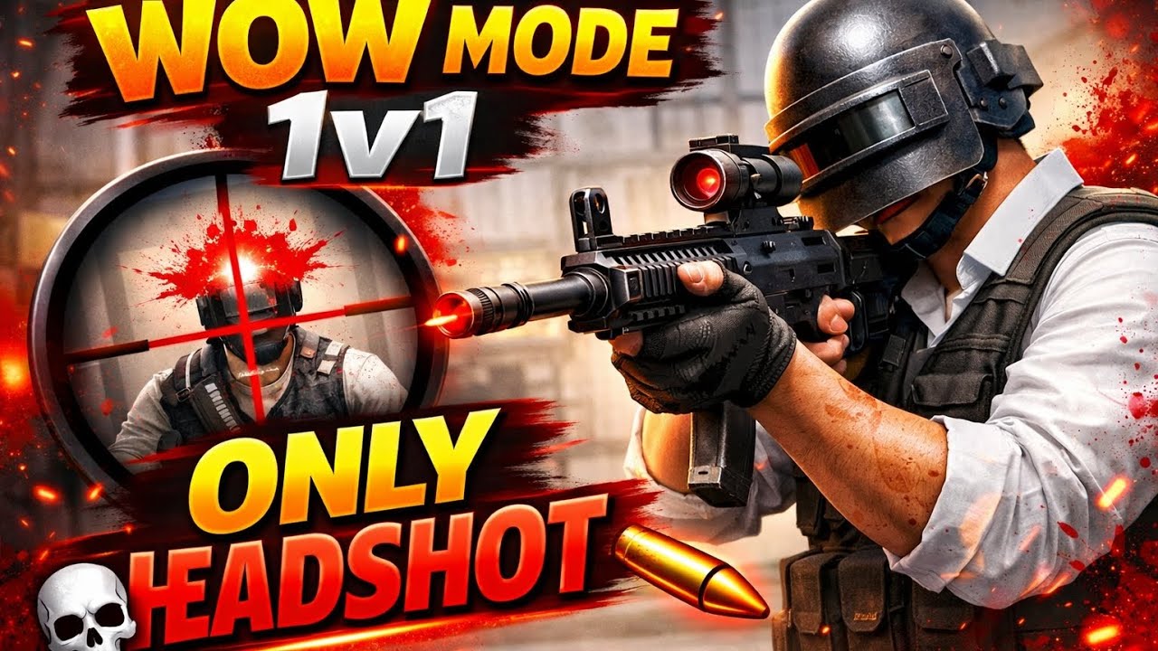 WOW Mode 1v1 🔥 Only Headshot Challenge | No Body Damage 😱