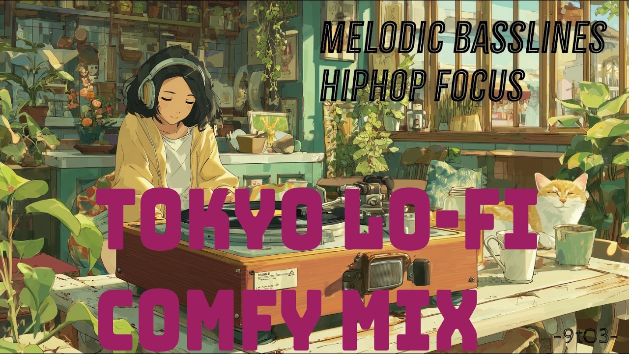 Tokyo Lo-Fi Comfy Mix 🎧 Melodic Basslines & Zen Hiphop | Long Play for Focus