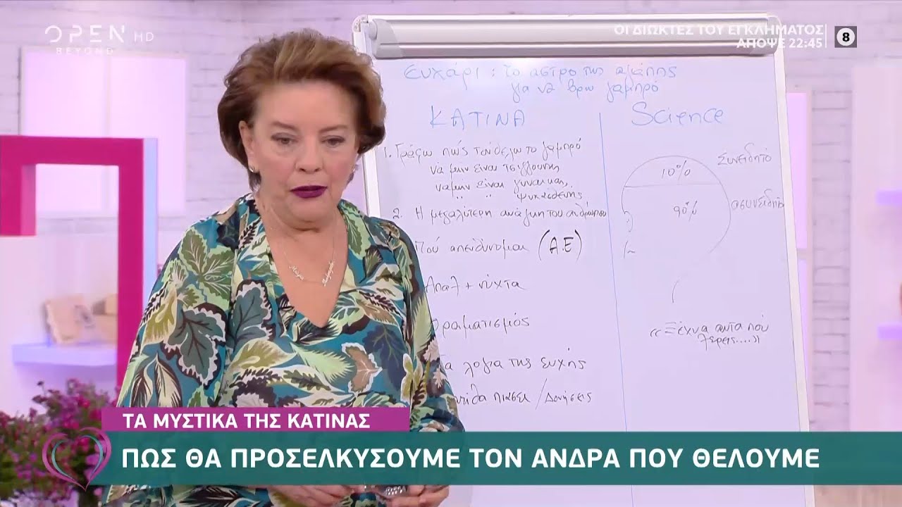 Τα μυστικά της Κατίνας: Πώς θα προσελκύσουμε τον άνδρα που θέλουμε | Ευτυχείτε! 30/9/2020 | OPEN TV
