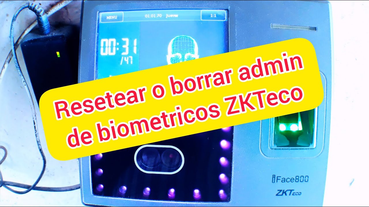Como resetear facilmente usuario Admin de relojes marcadores biometricos ZKTeco | TUTORIAL |