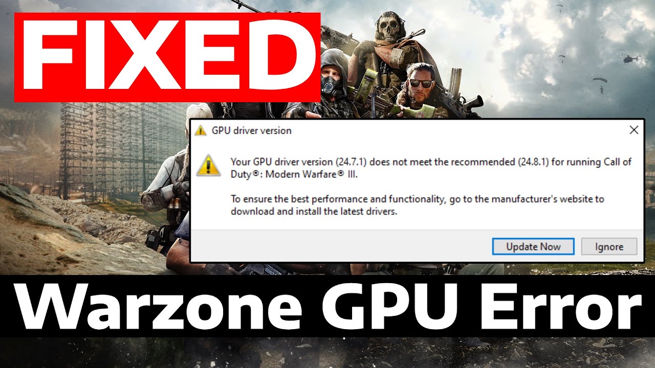 How To Fix Warzone 3 GPU Driver Version Error Message
