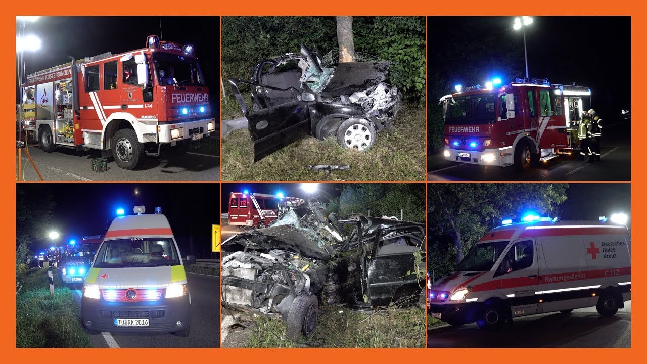 + CORSA KRACHT MASSIV GEGEN BAUM + [Feuerwehr Kusterdingen befreit eingeklemmten Fahrer] -  [E]