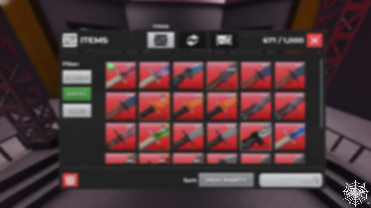 Terrible Sniper Duels Player inventory...
